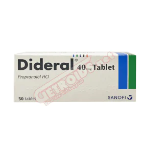 Dideral Propranolol 40 mg 50 Tablets Sanofi