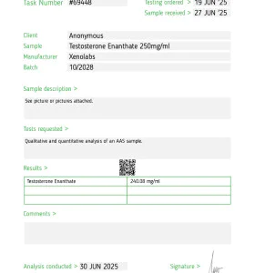 Alternative view of Testosterone Enanthate 250 mg 10 ml Xeno US